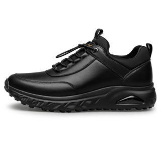 ZRO Cow Leather Slip Resistant Abrasion Resistant Slip Resistant Abrasion Resistant Low top Casual Shoes Men's Black