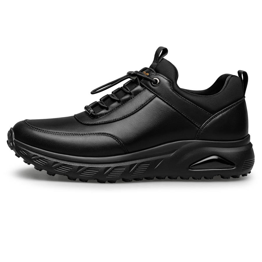ZRO Cow Leather Slip Resistant Abrasion Resistant Slip Resistant Abrasion Resistant Low top Casual Shoes Men's Black