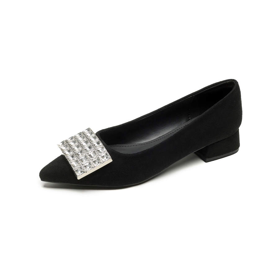 QITUMAUL Suede Casual Shoes 3cm Women's Black