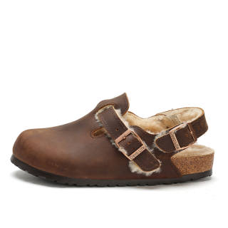 Devo Life Cork Shoes Comfortable Versatile, Fleece Lined With Fur, Fashion Trend Slip Resistant Slip Resistant