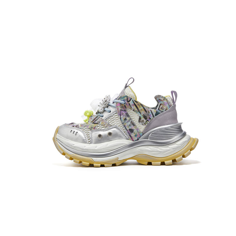 Millies MILLIE'S Cow Leather Breathable Low top Chunky Sneakers Women's