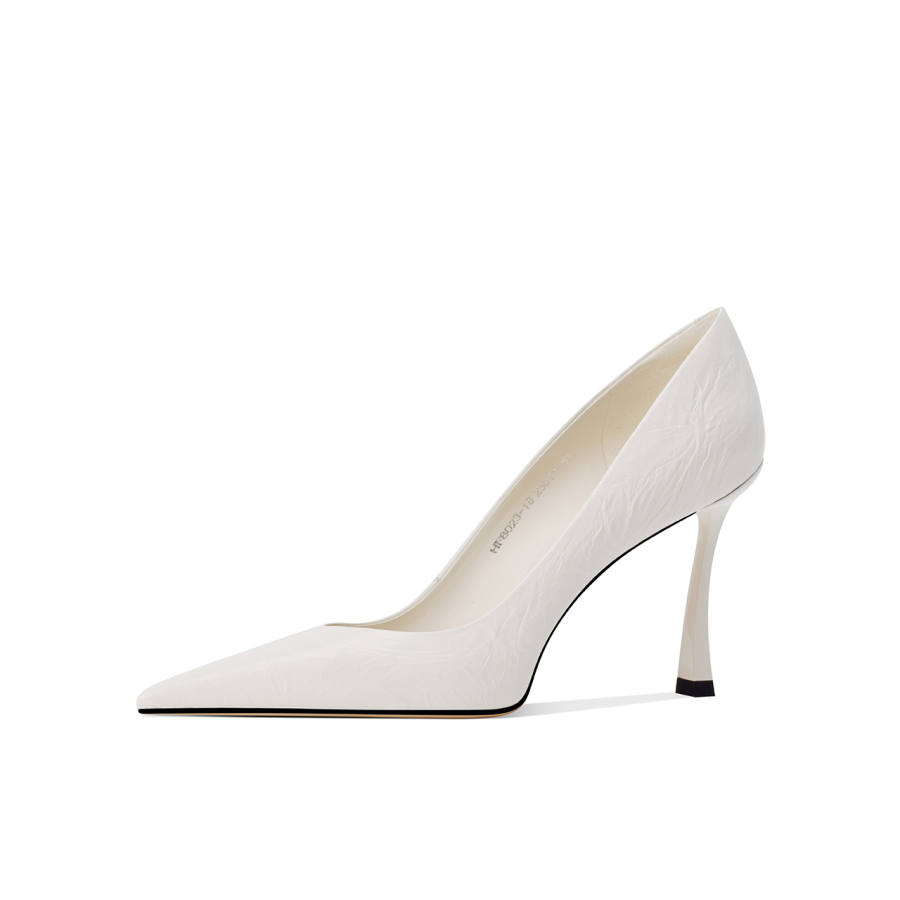 Shesrim Cow Leather Slim Heel High Heels Women's