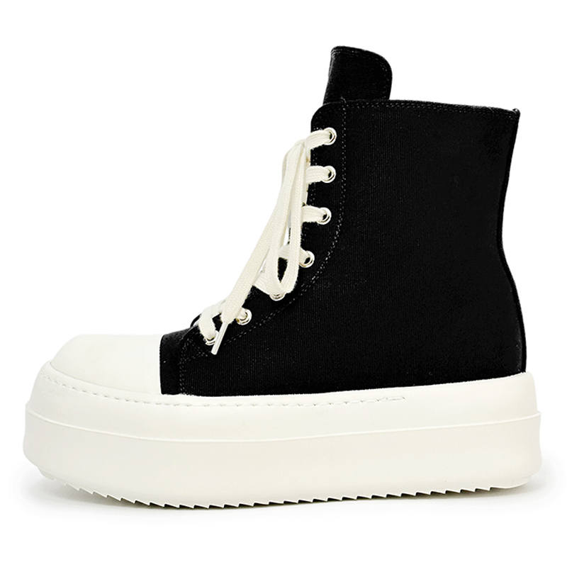 WEISHIBANGWEI WEISHIBANGWEI Canvas Short Combat Boots Unisex Black