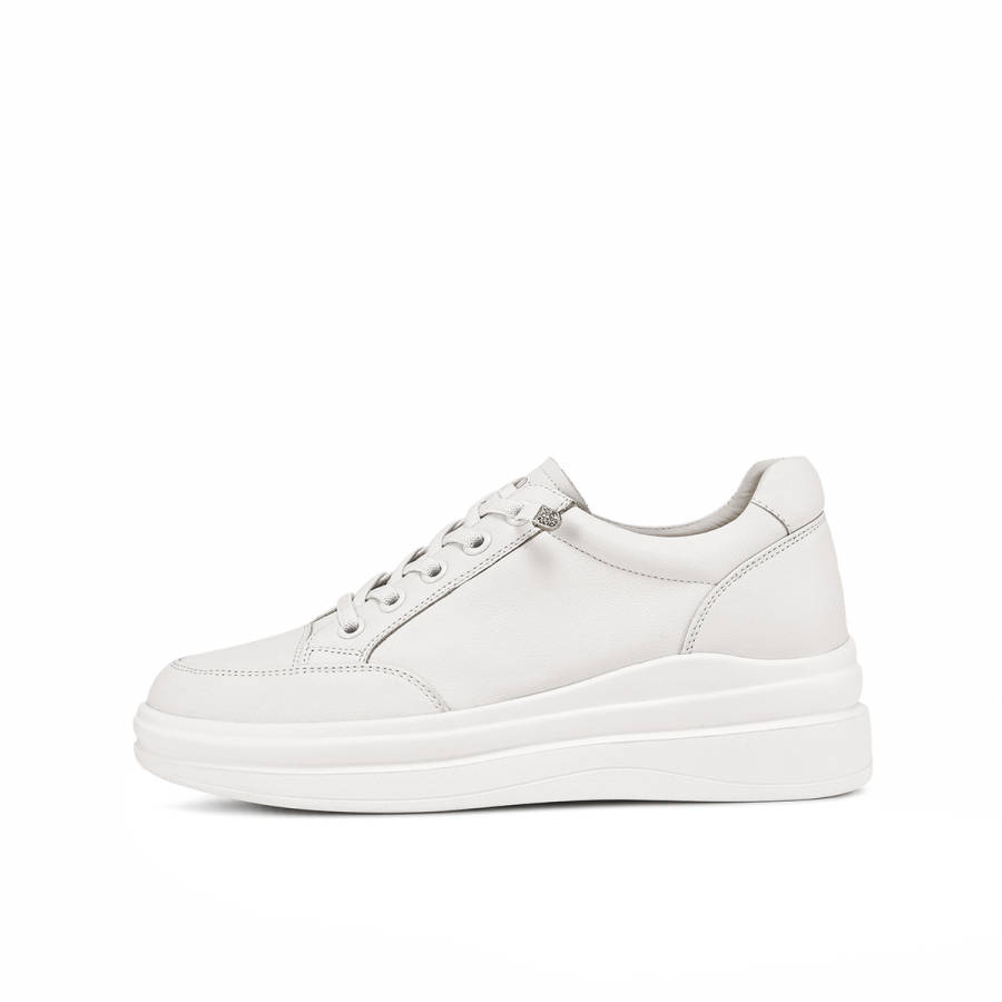 BOERDIQI Top Grain Cow Leather Breathable Height Increasing Breathable Height Increasing Low top Casual Shoes Women's