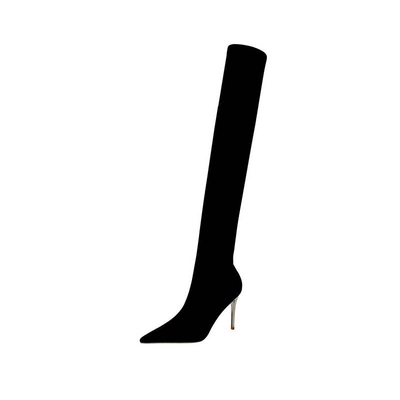 BIGTREE BIGTREE Suede Over the knee Boots 10.5cm Women's Black