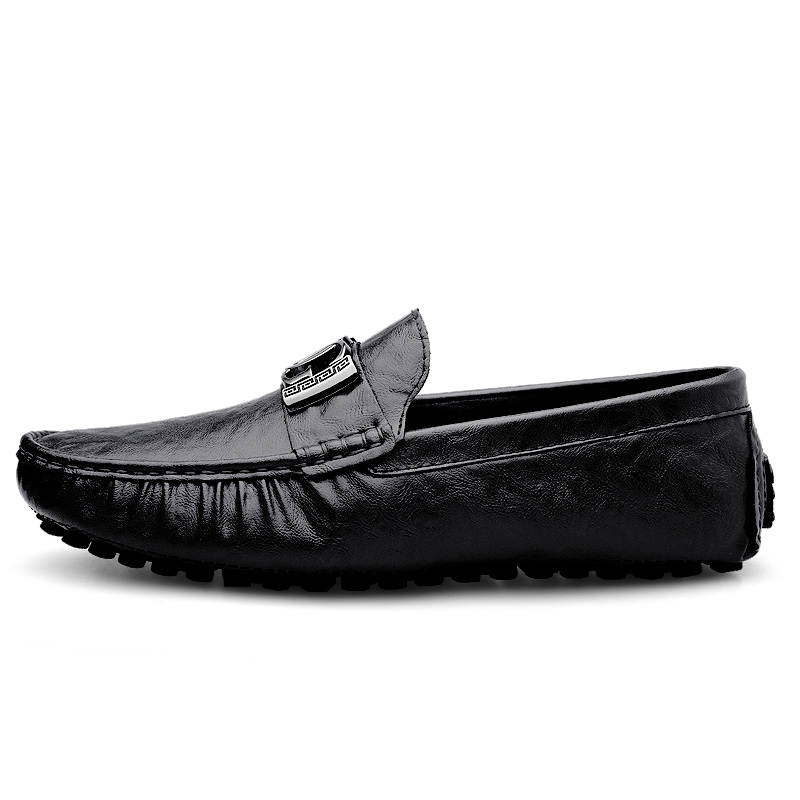 CITONGXIANSHENG Cow Split Leather Casual Shoes Men's Black