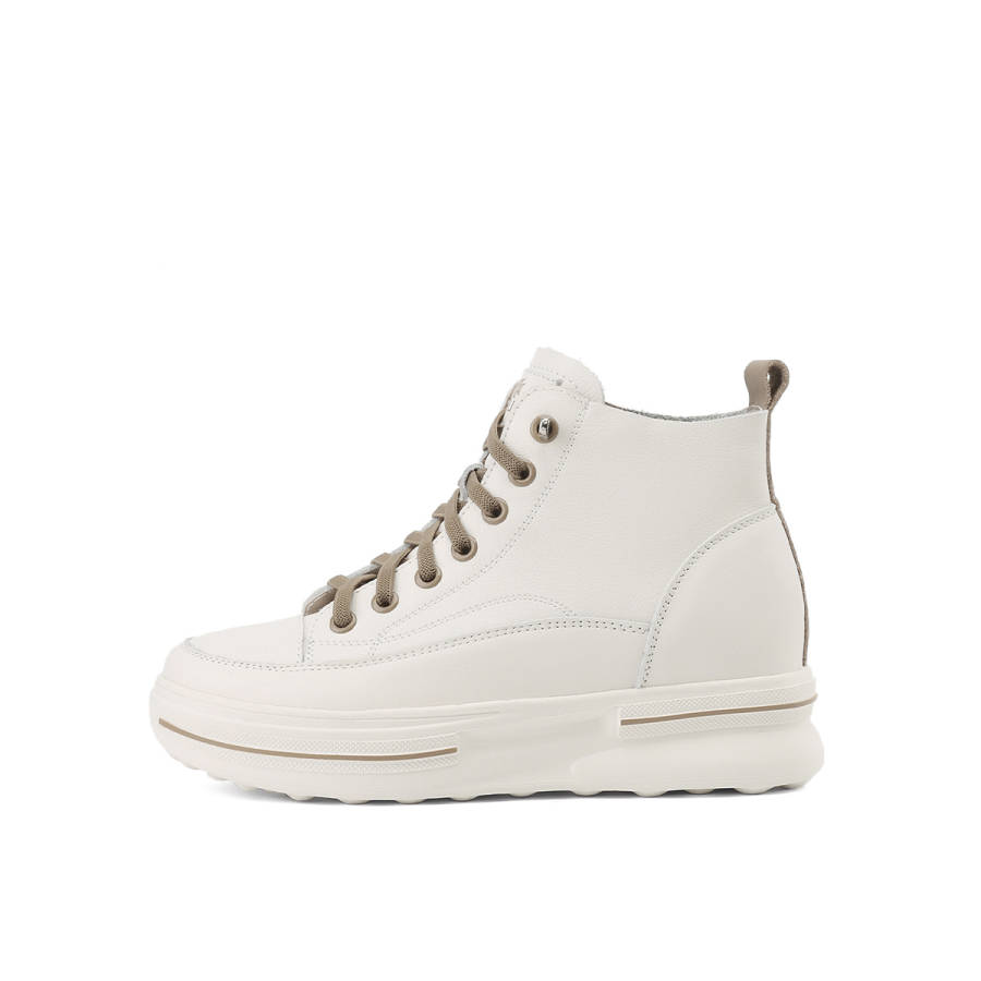 BOERDIQI Top Grain Cow Leather High top Skateboard Shoes Women's