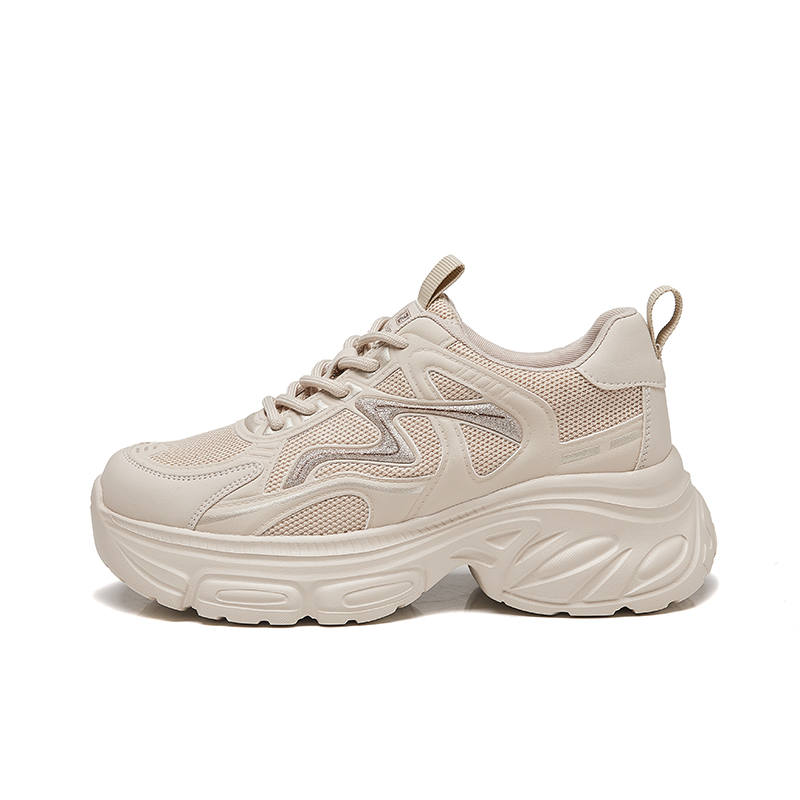 GONGNIUMEILI Pu Abrasion Resistant Abrasion Resistant Low top Chunky Sneakers Women's
