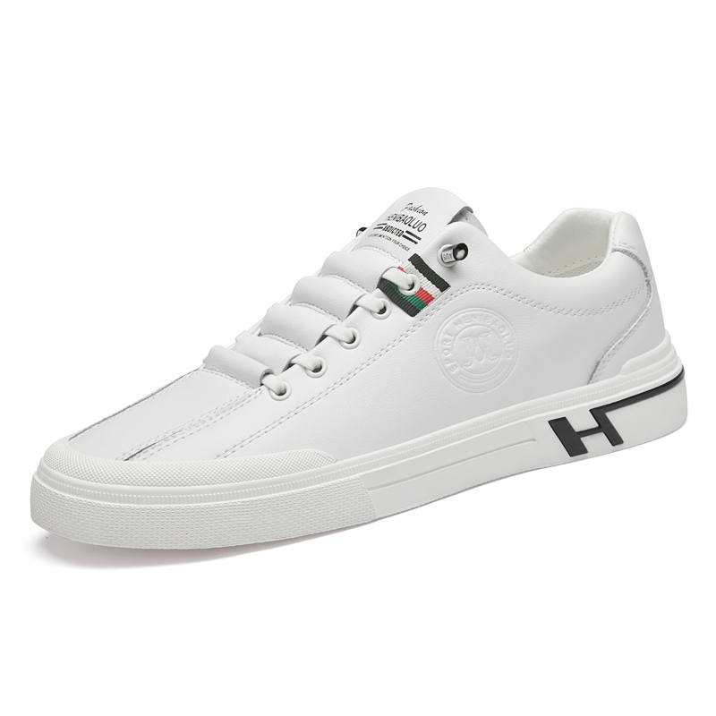 HENIBAOLUO Cow Split Leather Low top Skateboard Shoes Men's