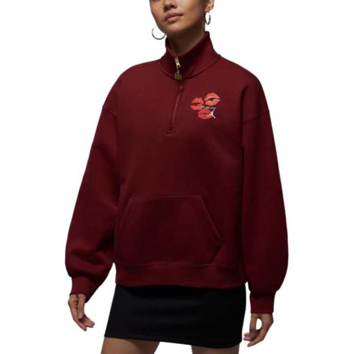 Jordan Jordan Sweatshirts Women's Dark Red Stand Collar Moderate Regular