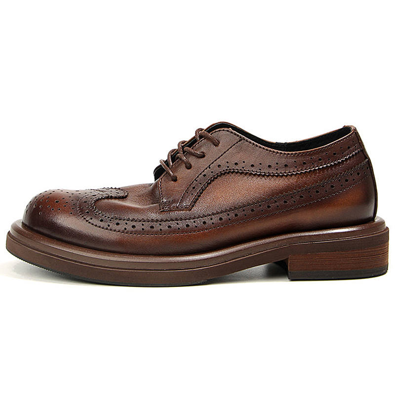 DIENGRLEY Dress Shoes Men's Low Top Black/Brown