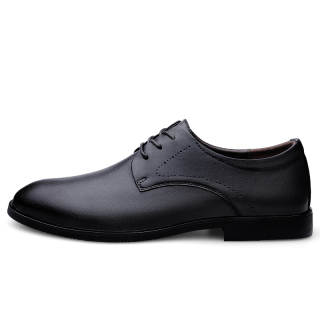 GEWEILUO Top Grain Cow Leather Dress Shoes Men's Black