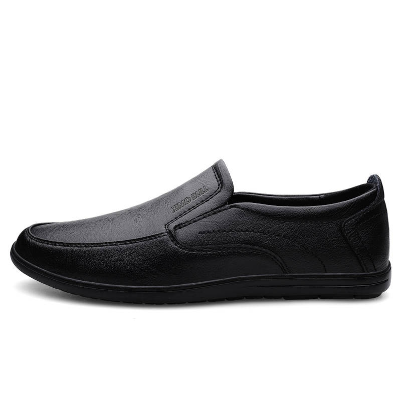 XIMO BULL Casual Leather Shoes Men's Low Top Black/Gray