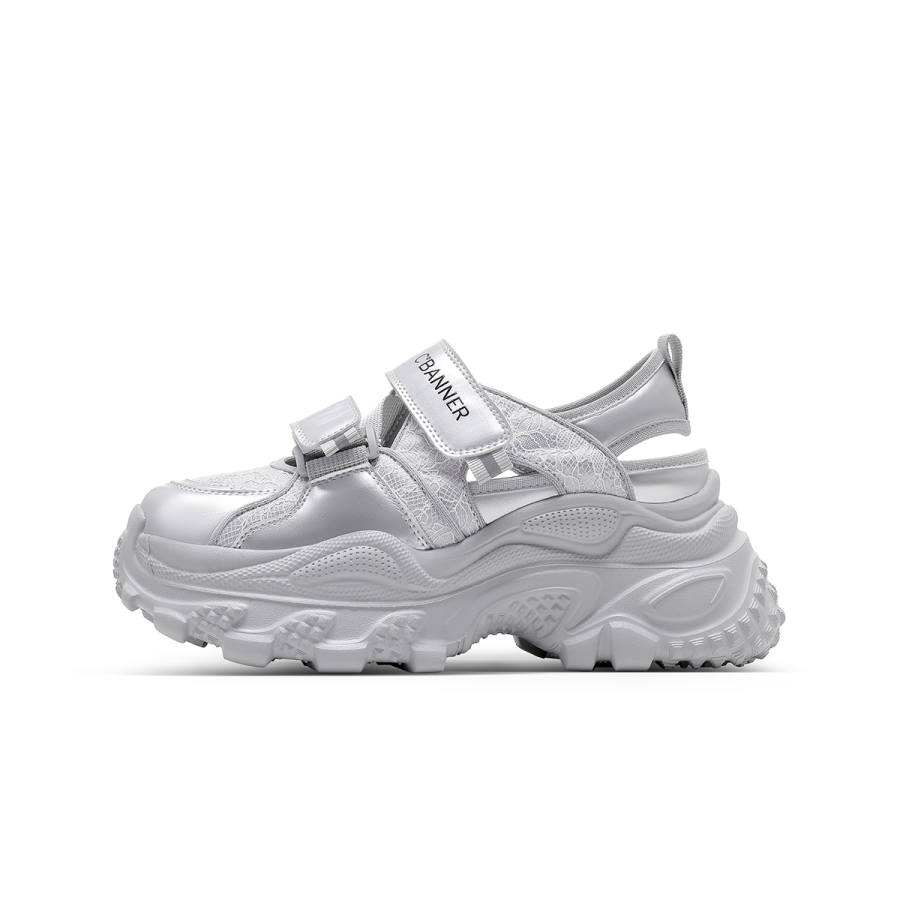 C°BANNER Synthetic Leather Support Low top Casual Shoes Women's Silver