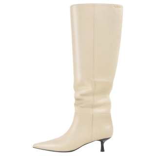 VAGABOND SHOEMAKERS Lykke Leather Knee high Boots 4.7CM Women's Beige