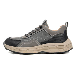 CAIZI Cow Split Leather Low top Casual Shoes Men's Gray