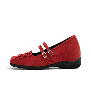 LAOMIAO Nubuck Flat Mary Jane Shoes 3cm Women's