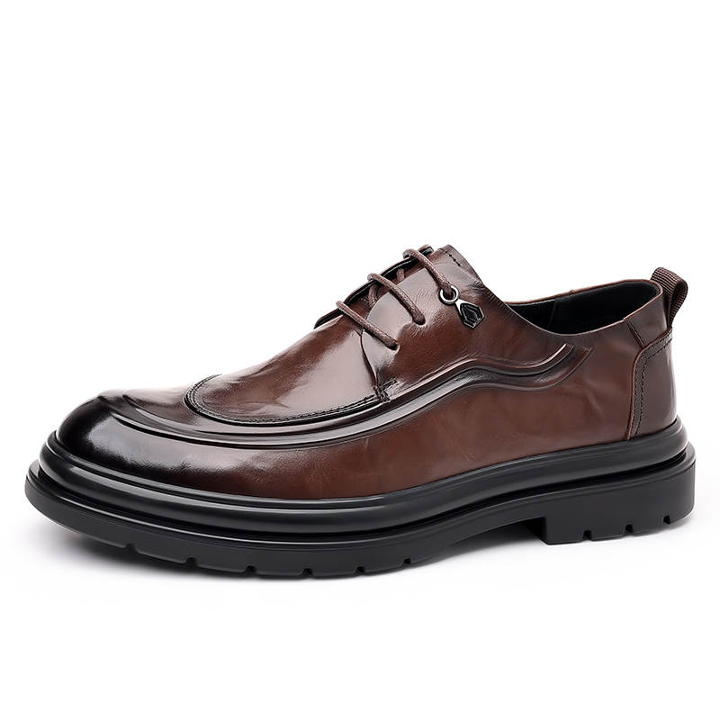 CITONGXIANSHENG Microfiber Leather Dress Shoes Men's Brown