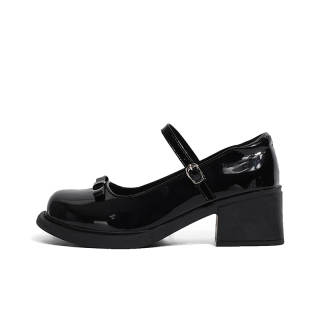 TAOLEI Fashion Classic Vintage Comfortable Versatile Minimalist Style Trendy Pu Chunky Heel Mary Jane Shoes Women's