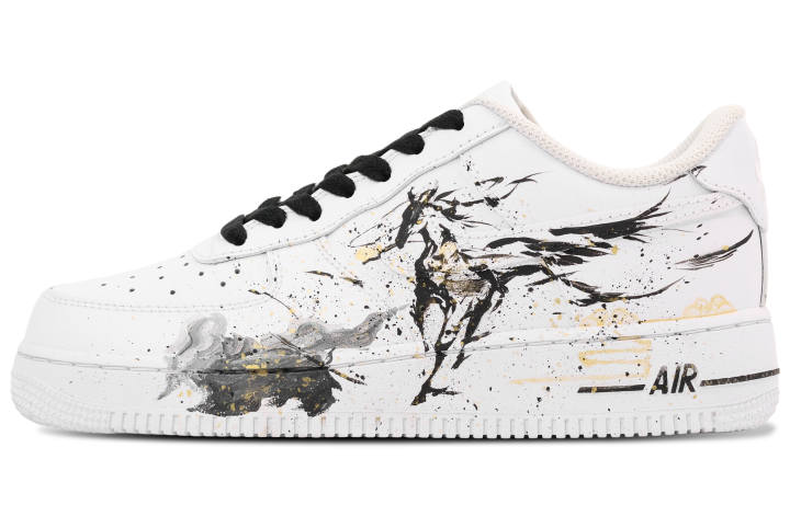 Nike Nike Air Force 1 Abrasion Resistant Low top Skateboard Shoes Unisex Black White