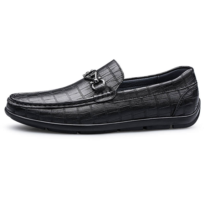 CKVUSAMG Top Grain Cow Leather Casual Shoes Men's Black