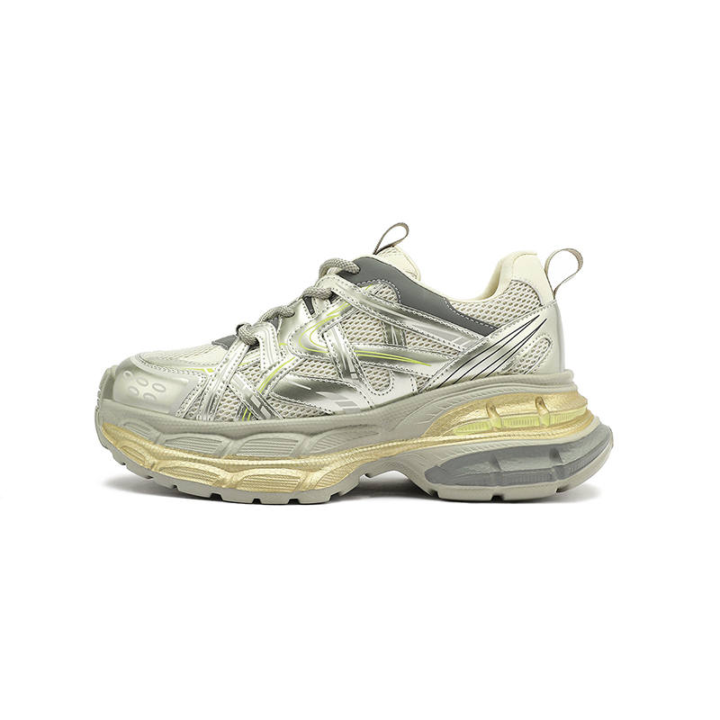 UBZ Height Increasing Height Increasing Low top Chunky Sneakers Women's Galaxy Gold