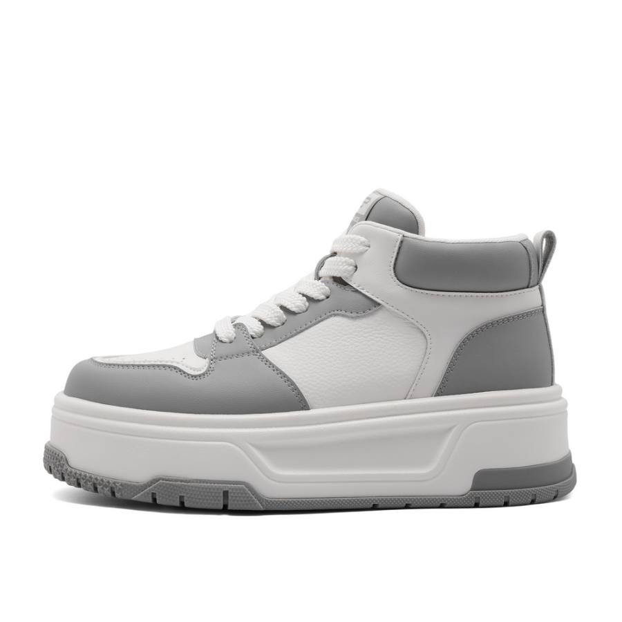 BELLE Cow Split Leather Slip Resistant, Abrasion Resistant, Height Increasing High top Skateboard Shoes Women's