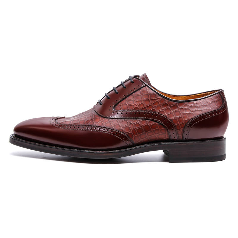 PALMPOLO Cow Leather Dress Shoes Men's Burgundy