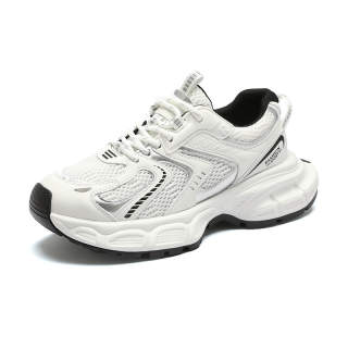 PARK DANCE Microfiber Leather Low top Chunky Sneakers Women's White