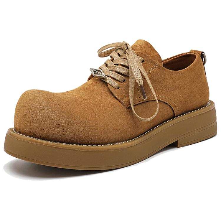 WEISHIBANGWEI Suede Height Increasing Low top Casual Shoes Unisex Yellow