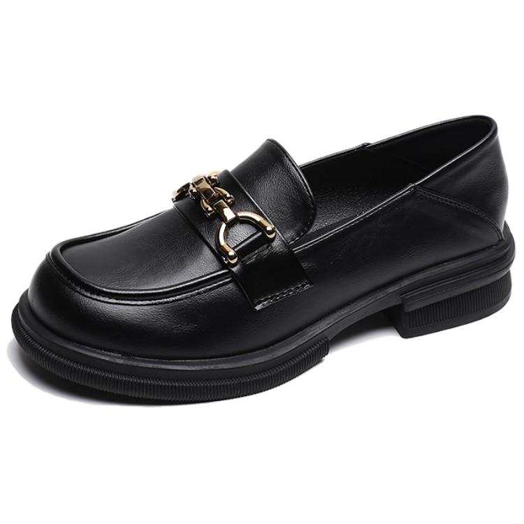 WEISHIBANGWEI WEISHIBANGWEI Microfiber Leather Loafers 5CM Women's Black