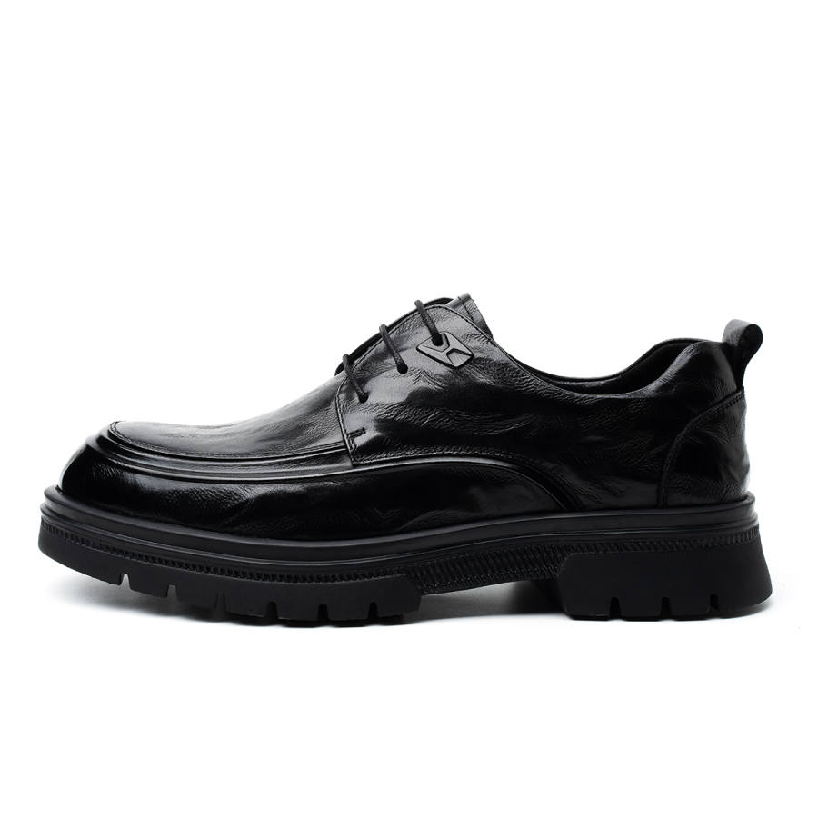 FED Casual Leather Shoes Men's Low Top Black/Brown