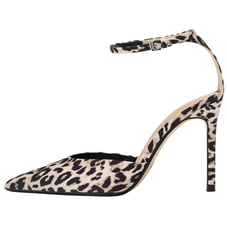 ZARA Slim Heel High Heels 10cm Women's Leopard Print
