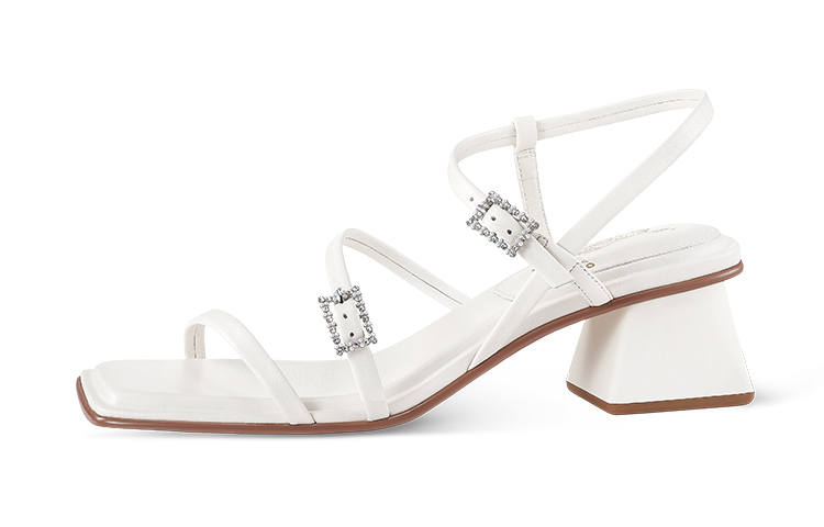 7or9 Lily Of The Valley One Strap Sandals 5CM Women's White