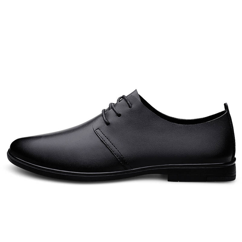 PEHL Casual Leather Shoes Men's Low Top Black/Black Plaid