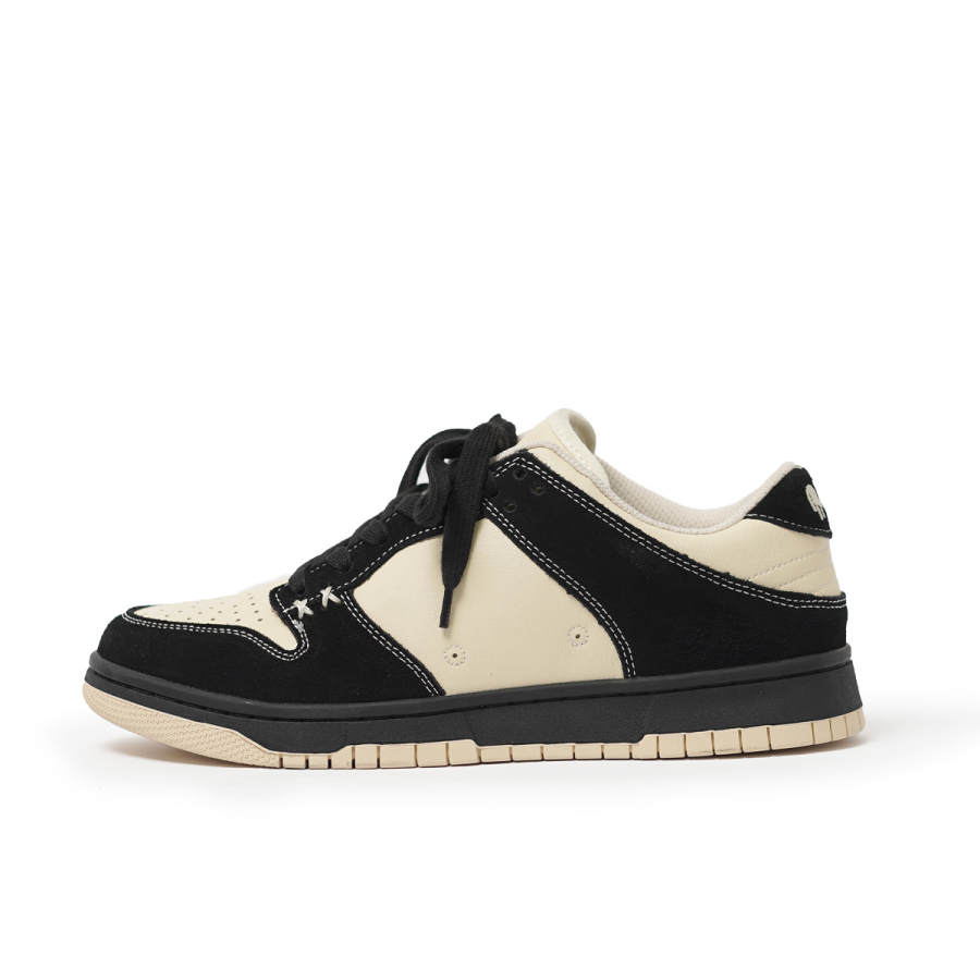 Flange Bullo Cow Split Leather Low top Skateboard Shoes Unisex Black
