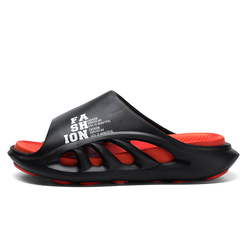 YINGLUNQISHI EVA Abrasion Resistant Abrasion Resistant Slide Slippers Unisex Black Orange