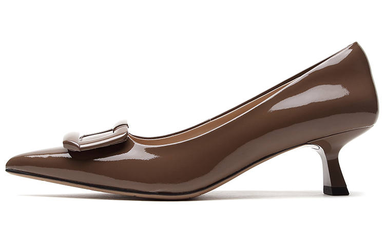 Satchi Top Grain Cow Leather Slim Heel High Heels 5cm Women's