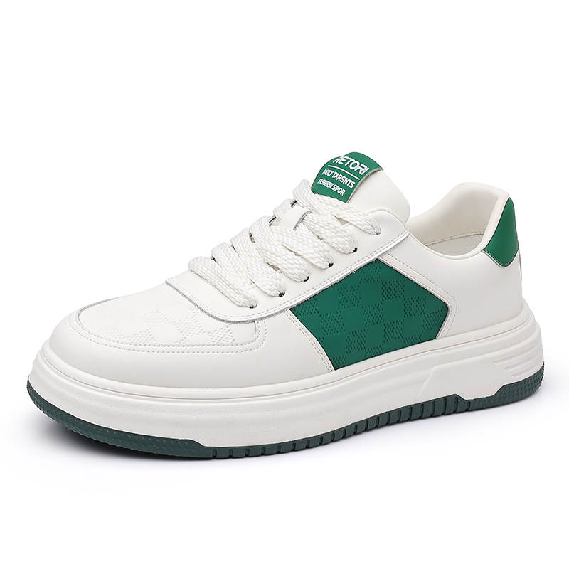 LEXON Cow Leather Low top Skateboard Shoes Men's White Green