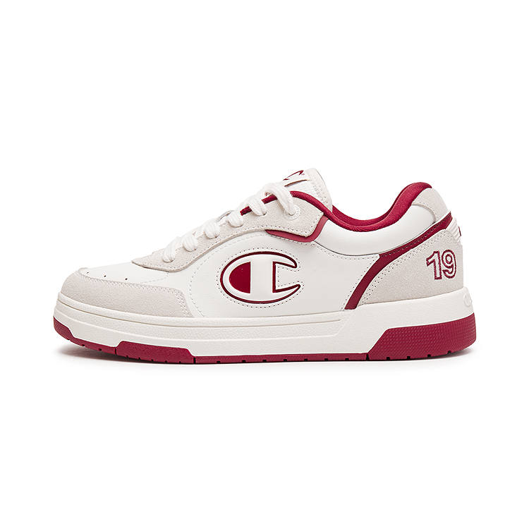 Champion Textile, Synthetic Leather Balance Low top Skateboard Shoes Unisex Milk White/Ash Red