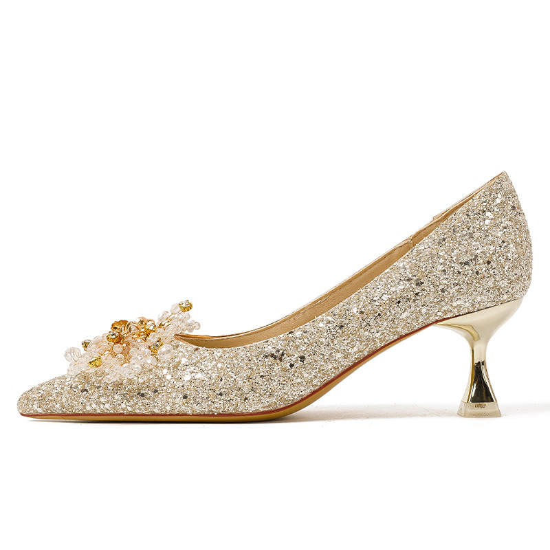 CPXO Slim Heel High Heels Women's Champagne