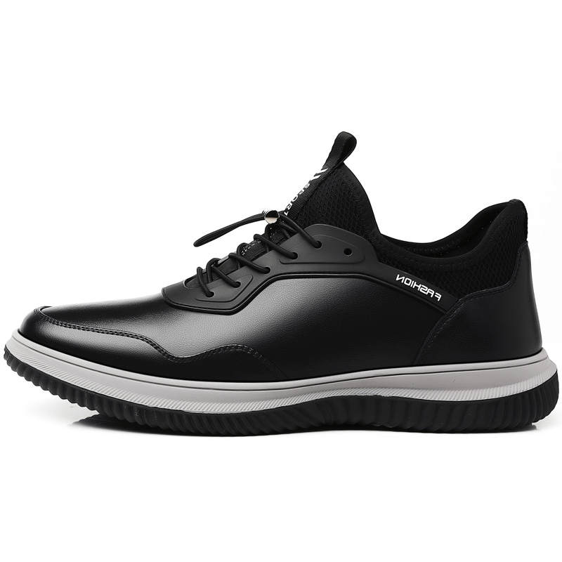 YILICHUANZHANG Cow Split Leather Casual Shoes Men's Black