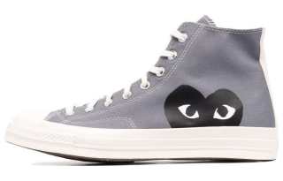 CDG Play x Converse Fabric High top Skateboard Shoes Unisex Gray