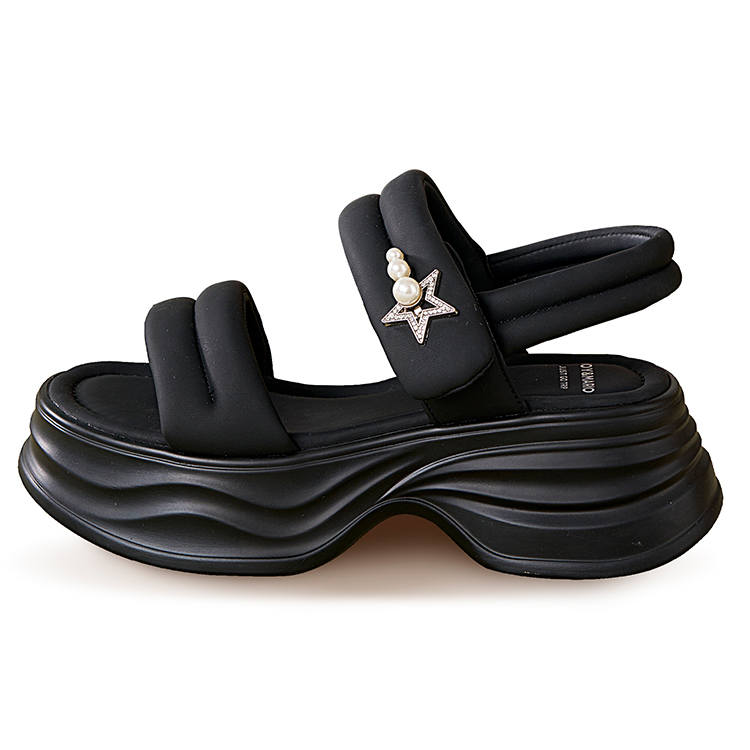Joy&Mario Synthetic Leather Beach Sandals Women's Black