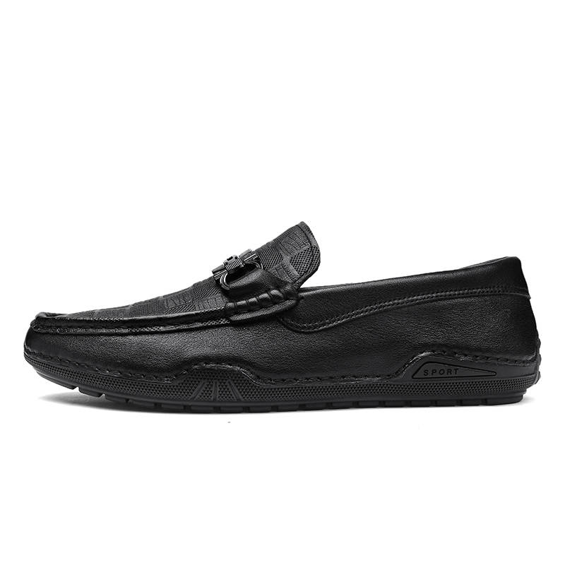 CITONGXIANSHENG Top Grain Cow Leather Casual Shoes Men's Black