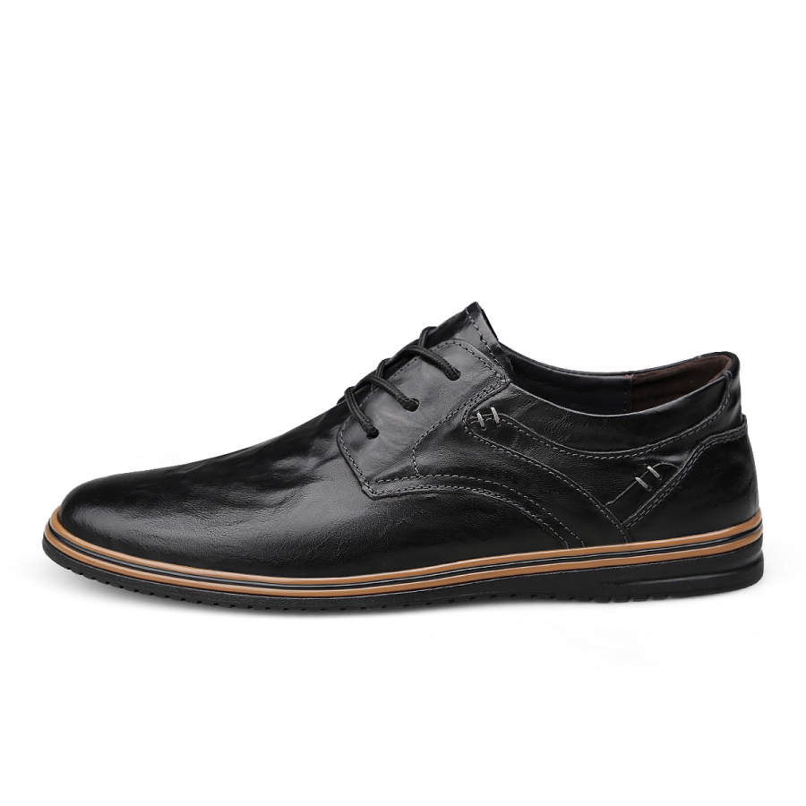 BECK Casual Leather Shoes Men's Low Top Black/Brown