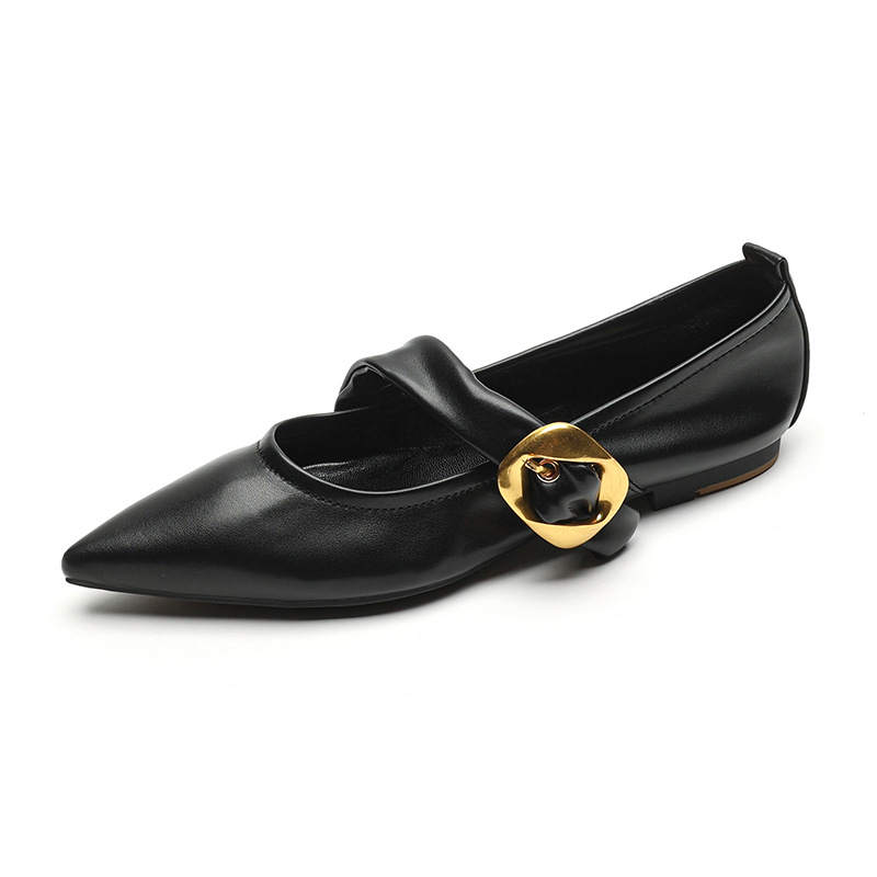 QITUMAUL Microfiber Leather Flat Mary Jane Shoes Women's
