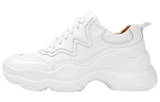 Wayne Flex Top Grain Cow Leather Coverage Height Increasing Low top Chunky Sneakers Women's