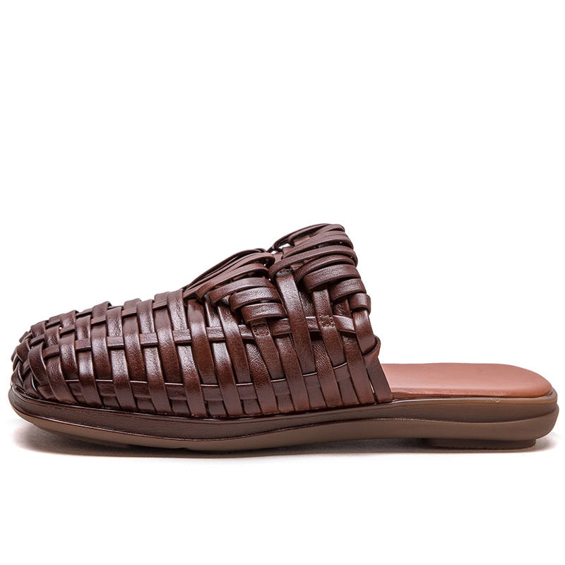 JIEZHOU Rubber Sole Woven Closed Toe Slippers Women's