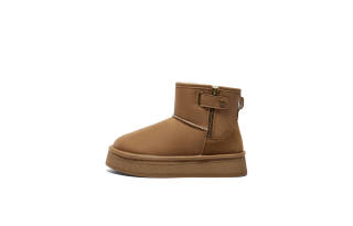Senda Cow Split Leather Short Snow Boots Women's